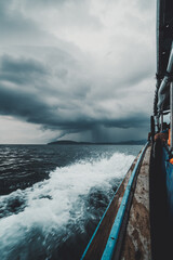 Boat on the Sea during a storm