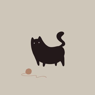 Black cat with a hank