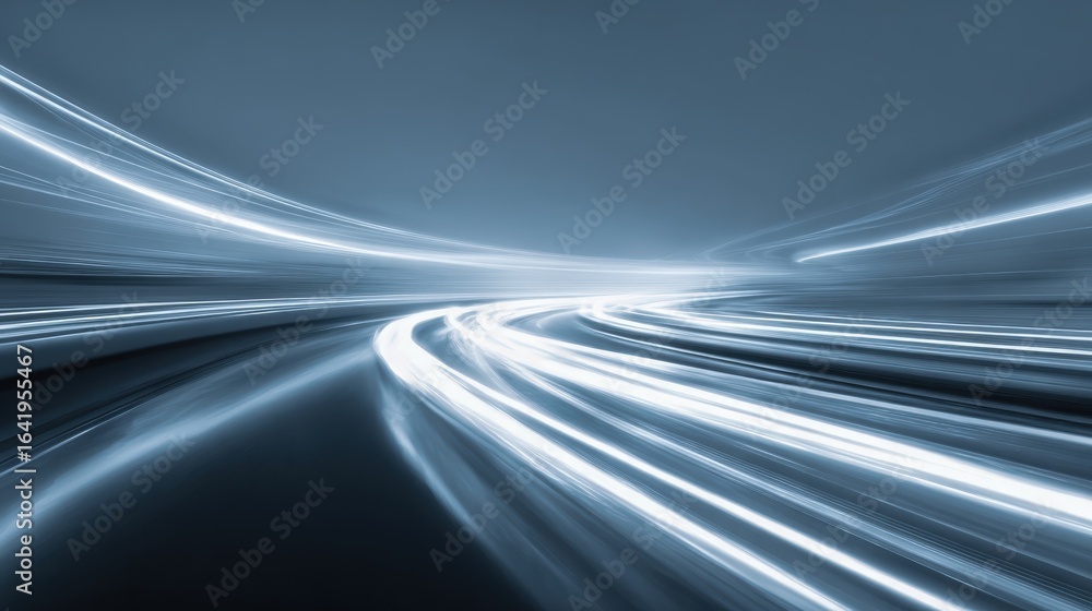 Poster abstract light trails: dynamic motion blur background for high-speed technology concepts and futuris