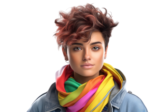 PNG Lgbtq portrait scarf