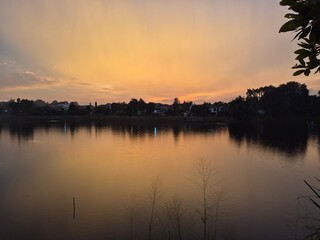 sunset over the river