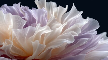 Delicate glass flower showcases intricate petals and light transitions, creating an ethereal effect in a fantasy-inspired setting