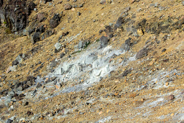 Rocky Hillside with Mineral Deposits