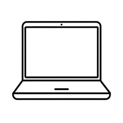 Minimalist laptop icon, clean line art