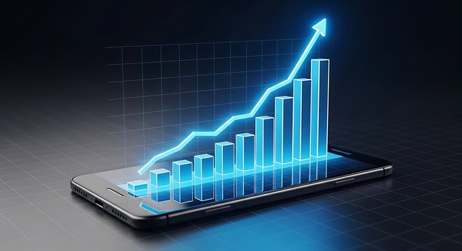 Digital growth chart on smartphone