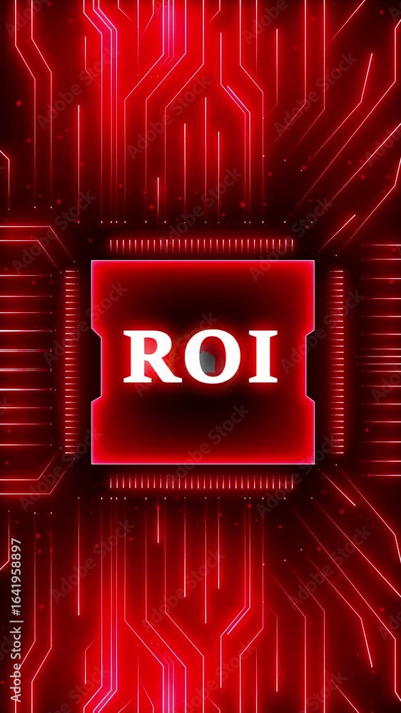 Aufkleber roi return on investment financial growth concept. business, technology, internet and network concep