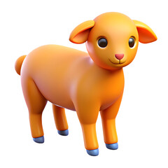Cute Orange Sheep Adorable Farm Animal Cartoon Style
