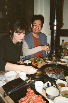Eating in restaurant