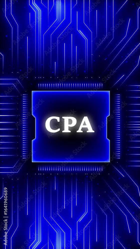 Poster cpa certified public accountant professional accounting and financial services, projection on a virt