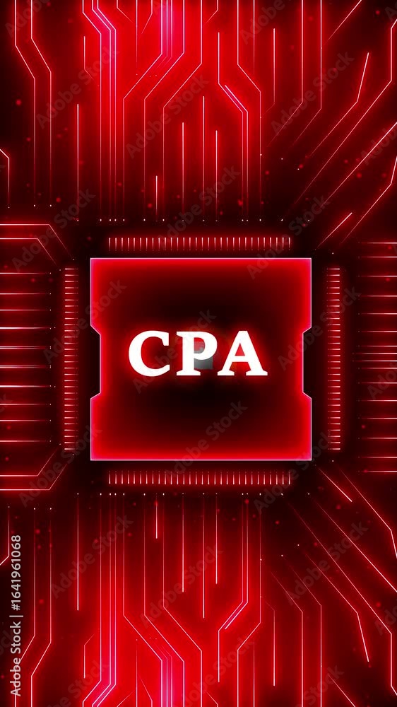 Poster cpa certified public accountant professional accounting and financial services, projection on a virt