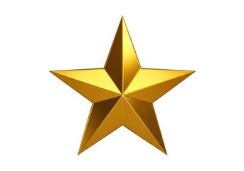 Obraz premium A single, shiny golden star isolated on a white background, symbolizing success, achievement, and excellence