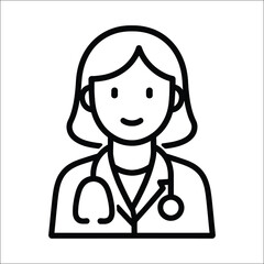 Female doctor illustration isolated on white background isolated on transparent background