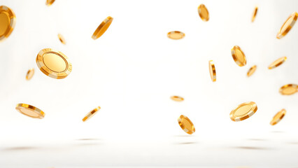 Golden Coins Falling Rain Money Wealth Success Celebration