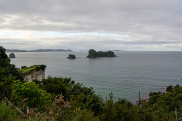 Serene Coastal Landscape with Islands and Lush Greenery