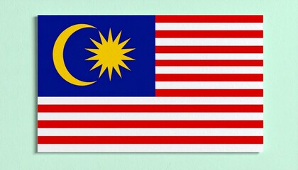 The national flag of Malaysia featuring a crescent moon and star against a blue field