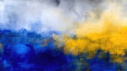 Obraz premium A vibrant abstract landscape with shades of blue and gold.