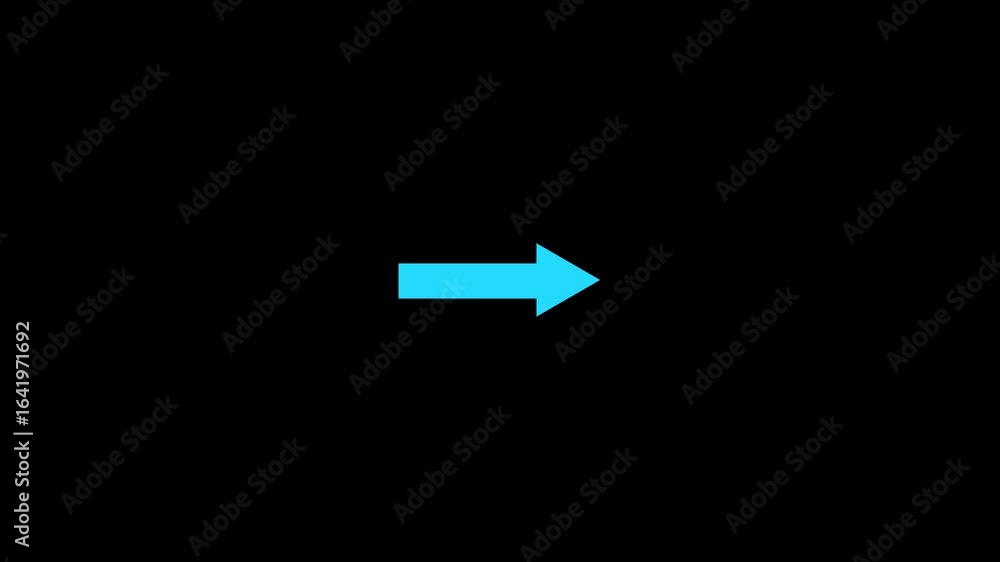 Aufkleber right arrow loop animation direction concept. animation arrow right symbols on black background. ani