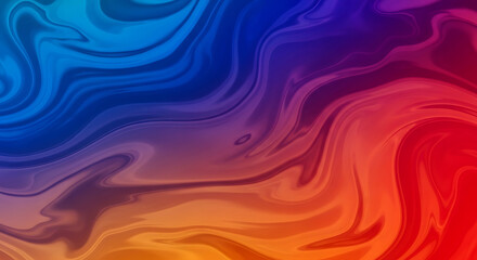 Obraz premium Vibrant Swirling Marbled Abstract Background in Blue Red and Orange