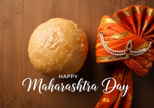Maharashtra day celebration with traditional pheta and delicious sweet treat