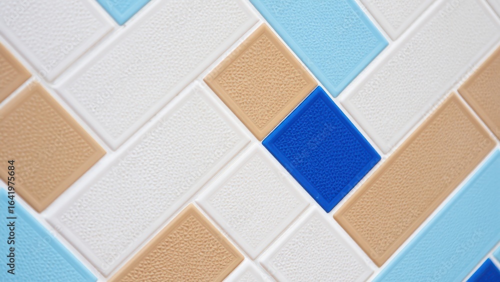 Poster abstract background with colorful ceramic tiles in a geometric pattern
