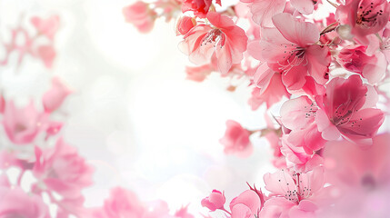 A collection of pink and white roses with buds scattered around a white background, soft lighting, romantic floral arrangement, elegant and delicate