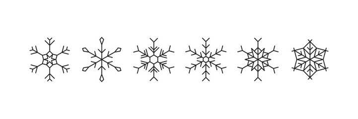 Obraz premium Black snowflake set.