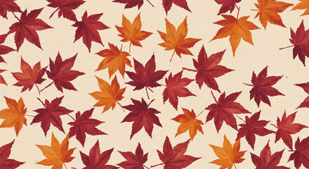 Obraz premium Seamless Pattern of Autumn Maple Leaves