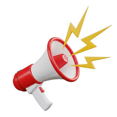 Megaphone announcement isolated on transparent background