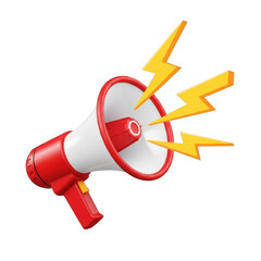 Loudspeaker announcement isolated on transparent background