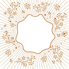Gold floral frame. Elegant vector design element.
