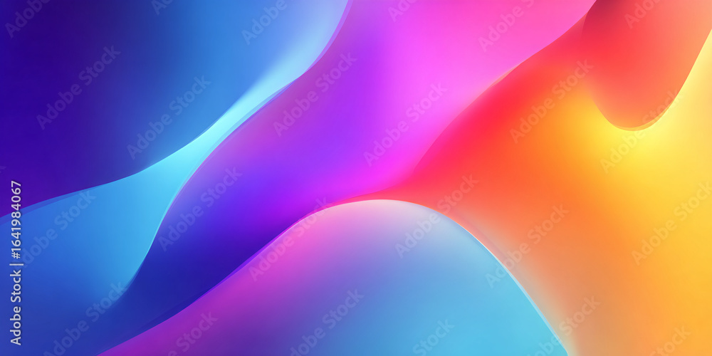 Poster abstract multicolored wavy background. bright and saturated colors in gradient. banner.
