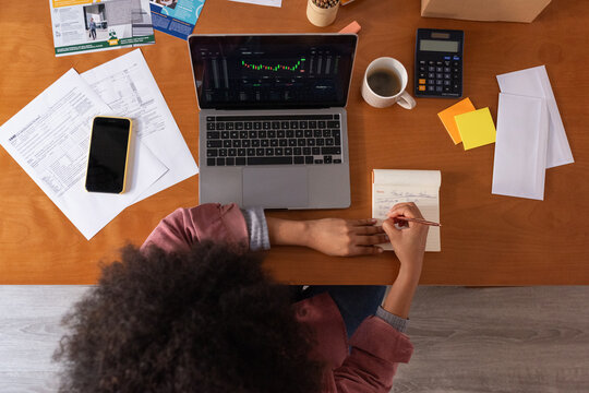 Home trader working at the desk