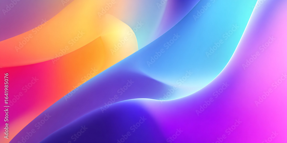 Poster abstract multicolored wavy background. bright and saturated colors in gradient. banner.