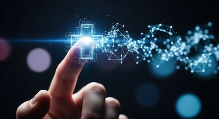 Innovative healthcare solutions presented with modern technology and a caring human touch for a brighter future