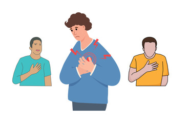 Obraz premium People experience chest pain. Health concerns, heart problems.