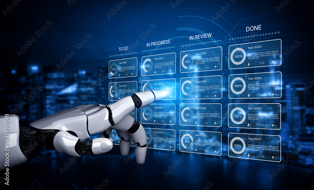 Poster ai improves kanban dashboard for task management by optimizing priorities, tracking team progress, a