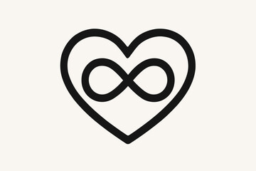 A symbolic representation of enduring affection intertwines a heart and infinity symbol, expressing infinite love, a bond that knows no bounds, embodied in the Eternal Love Symbol