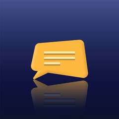 Chat bubble icon, orange chat bubble with light blue and dark blue gradient background, suitable for applications, messages, businesses, websites, etc.