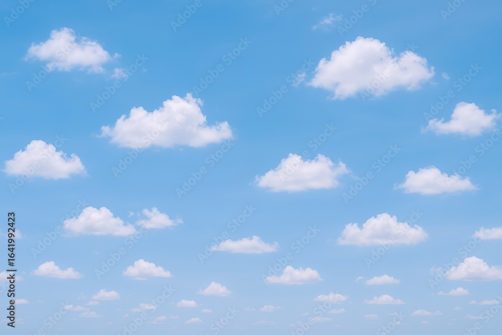 Poster blue sky with white clouds background, ideal for compositing and design elements for creative projec