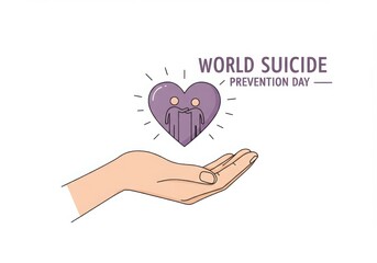 A caring hand offers support to a sad heart on world suicide prevention day