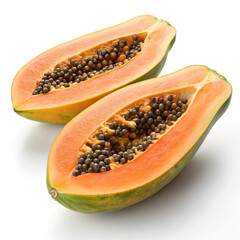 papaya isolated on white background