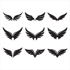 wings logo silhouette vector