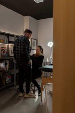 Tattoo artist preparing client for the process