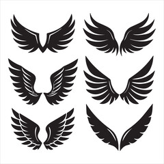 wings logo silhouette vector