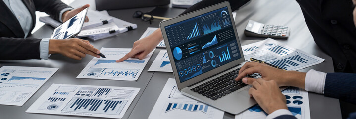 Business data dashboard provide business intelligence analytic for marketing strategy planning...