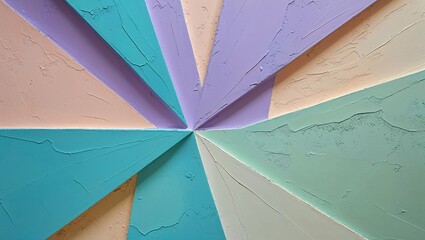 Pastel Colored Geometric Abstraction with Textured Paint and Radial Symmetry