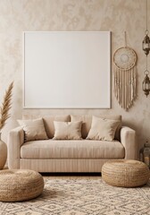 Create a relaxing bohemian vibe with this blank canvas ready for your design or a personal touch