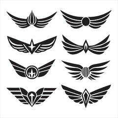 Obraz premium wings logo silhouette vector
