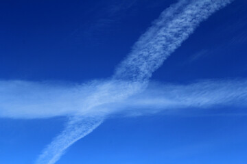 Contrails or line-shaped clouds