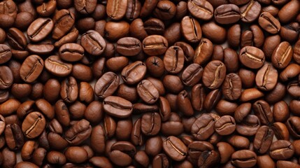 Fototapeta premium Freshly Roasted Coffee Beans Background. Espresso Brewing. Coffee Texture
